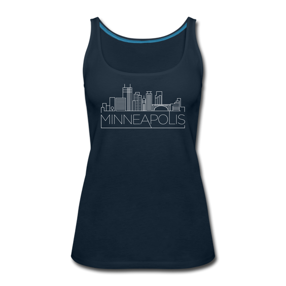 Minneapolis, Minnesota Women’s Tank Top - Skyline Women’s Minneapolis Tank Top - deep navy