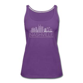 Nashville, Tennessee Women’s Tank Top - Skyline Women’s Nashville Tank Top - purple