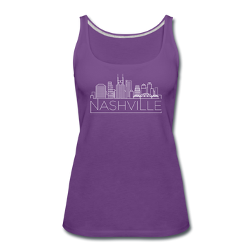 Nashville, Tennessee Women’s Tank Top - Skyline Women’s Nashville Tank Top - purple