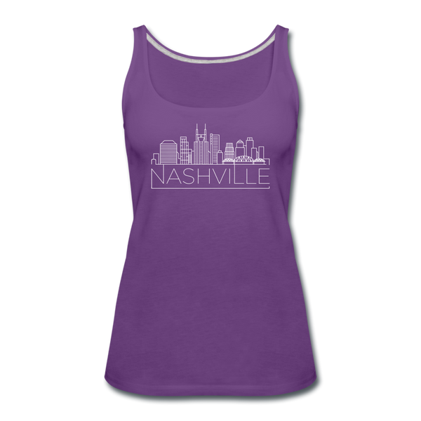 Nashville, Tennessee Women’s Tank Top - Skyline Women’s Nashville Tank Top - purple