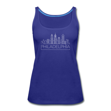 Philadelphia, Pennsylvania Women’s Tank Top - Skyline Women’s Philadelphia Tank Top - royal blue