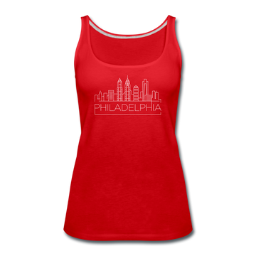 Philadelphia, Pennsylvania Women’s Tank Top - Skyline Women’s Philadelphia Tank Top - red