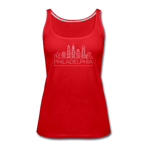 Philadelphia, Pennsylvania Women’s Tank Top - Skyline Women’s Philadelphia Tank Top - red
