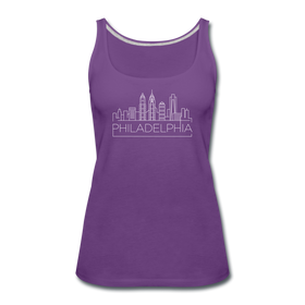 Philadelphia, Pennsylvania Women’s Tank Top - Skyline Women’s Philadelphia Tank Top - purple
