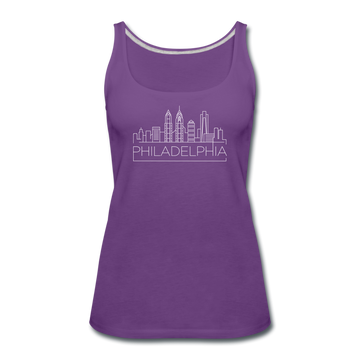 Philadelphia, Pennsylvania Women’s Tank Top - Skyline Women’s Philadelphia Tank Top - purple