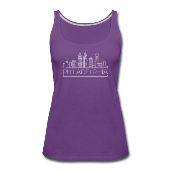 Philadelphia, Pennsylvania Women’s Tank Top - Skyline Women’s Philadelphia Tank Top - purple
