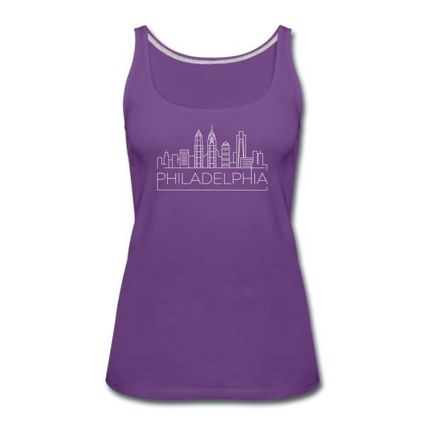 Philadelphia, Pennsylvania Women’s Tank Top - Skyline Women’s Philadelphia Tank Top - purple