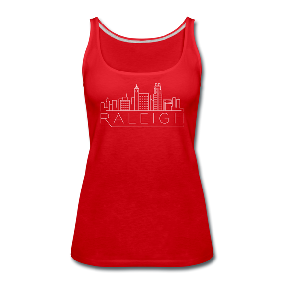 Raleigh, North Carolina Women’s Tank Top - Skyline Women’s Raleigh Tank Top - red