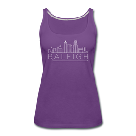 Raleigh, North Carolina Women’s Tank Top - Skyline Women’s Raleigh Tank Top - purple