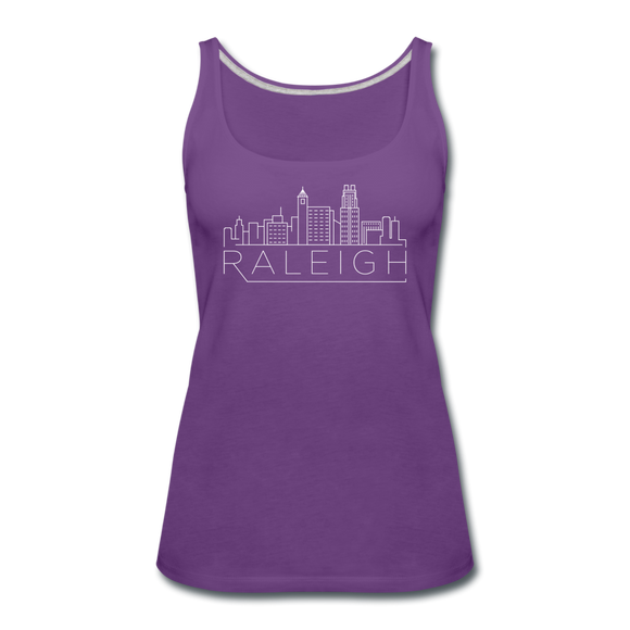 Raleigh, North Carolina Women’s Tank Top - Skyline Women’s Raleigh Tank Top - purple