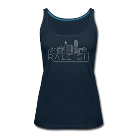 Raleigh, North Carolina Women’s Tank Top - Skyline Women’s Raleigh Tank Top - deep navy