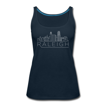 Raleigh, North Carolina Women’s Tank Top - Skyline Women’s Raleigh Tank Top - deep navy