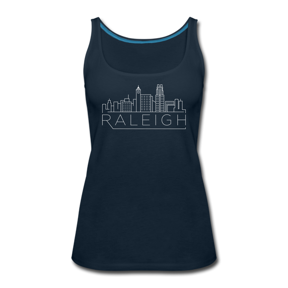 Raleigh, North Carolina Women’s Tank Top - Skyline Women’s Raleigh Tank Top - deep navy