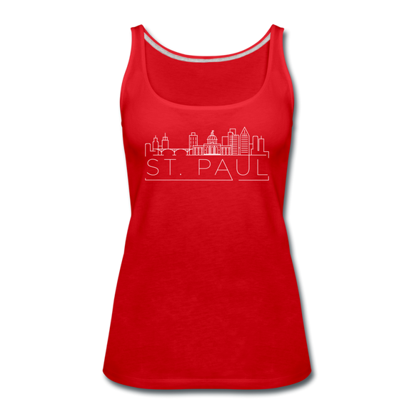 Saint Paul, Minnesota Women’s Tank Top - Skyline Women’s Saint Paul Tank Top - red