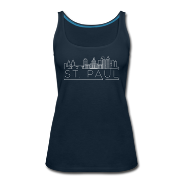 Saint Paul, Minnesota Women’s Tank Top - Skyline Women’s Saint Paul Tank Top - deep navy