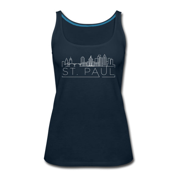 Saint Paul, Minnesota Women’s Tank Top - Skyline Women’s Saint Paul Tank Top - deep navy