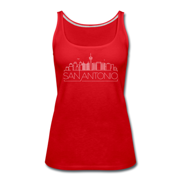 San Antonio, Texas Women’s Tank Top - Skyline Women’s San Antonio Tank Top - red