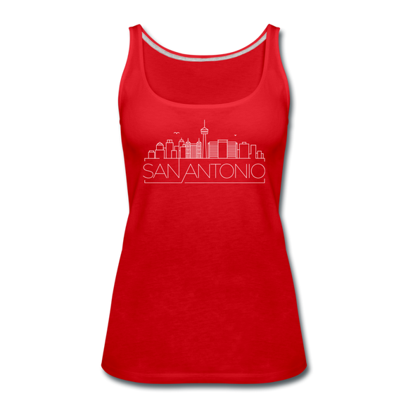 San Antonio, Texas Women’s Tank Top - Skyline Women’s San Antonio Tank Top - red