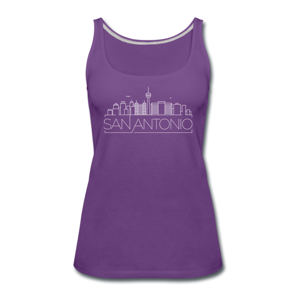 San Antonio, Texas Women’s Tank Top - Skyline Women’s San Antonio Tank Top - purple