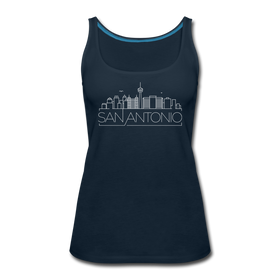 San Antonio, Texas Women’s Tank Top - Skyline Women’s San Antonio Tank Top - deep navy