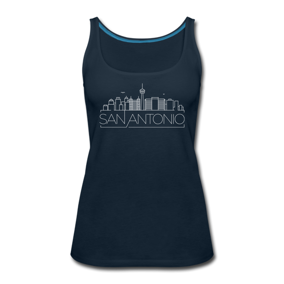 San Antonio, Texas Women’s Tank Top - Skyline Women’s San Antonio Tank Top - deep navy