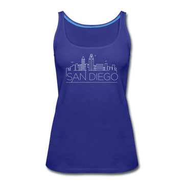 San Diego, California Women’s Tank Top - Skyline Women’s San Diego Tank Top - royal blue
