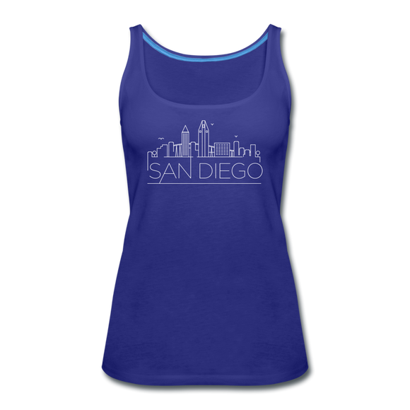 San Diego, California Women’s Tank Top - Skyline Women’s San Diego Tank Top - royal blue