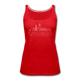 San Diego, California Women’s Tank Top - Skyline Women’s San Diego Tank Top - red
