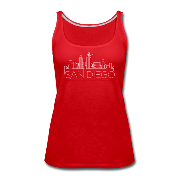 San Diego, California Women’s Tank Top - Skyline Women’s San Diego Tank Top - red