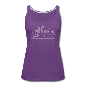San Diego, California Women’s Tank Top - Skyline Women’s San Diego Tank Top - purple