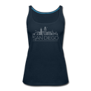 San Diego, California Women’s Tank Top - Skyline Women’s San Diego Tank Top - deep navy