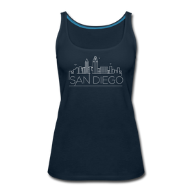 San Diego, California Women’s Tank Top - Skyline Women’s San Diego Tank Top - deep navy
