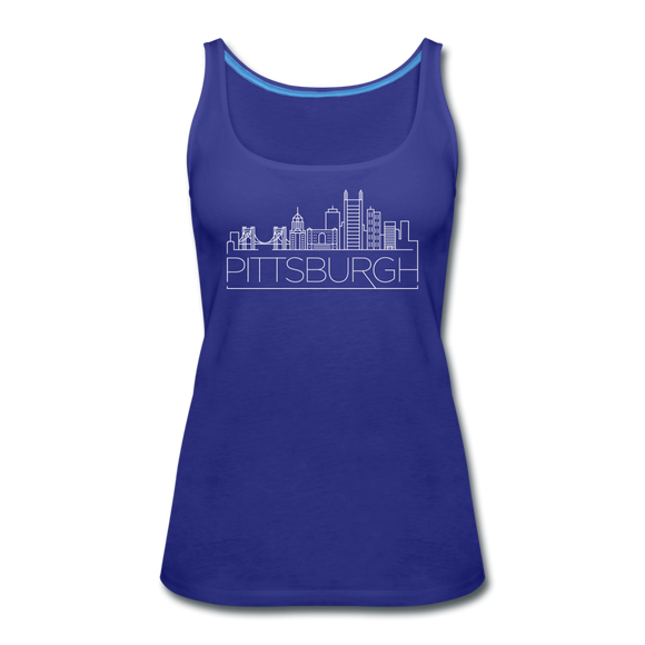 Pittsburgh, Pennsylvania Women’s Tank Top - Skyline Women’s Pittsburgh Tank Top - royal blue