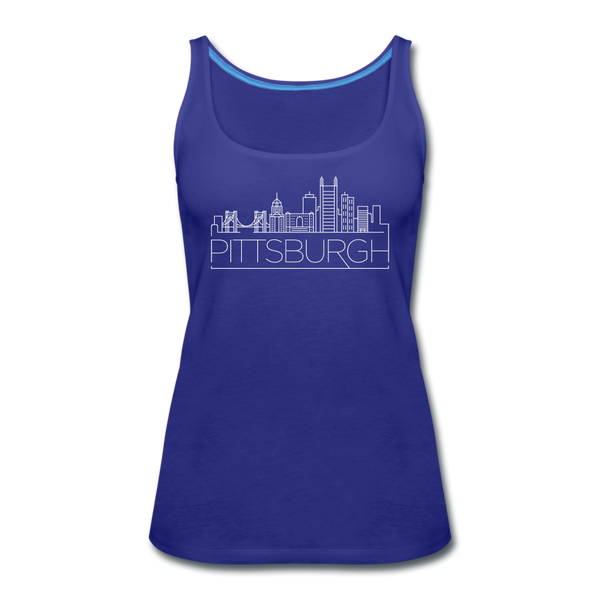 Pittsburgh, Pennsylvania Women’s Tank Top - Skyline Women’s Pittsburgh Tank Top - royal blue