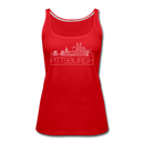 Pittsburgh, Pennsylvania Women’s Tank Top - Skyline Women’s Pittsburgh Tank Top - red