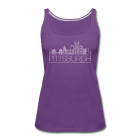 Pittsburgh, Pennsylvania Women’s Tank Top - Skyline Women’s Pittsburgh Tank Top - purple