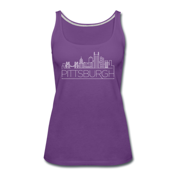 Pittsburgh, Pennsylvania Women’s Tank Top - Skyline Women’s Pittsburgh Tank Top - purple