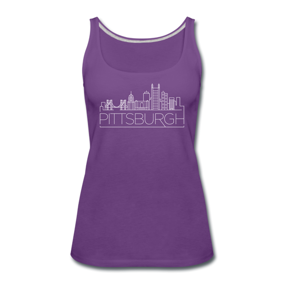 Pittsburgh, Pennsylvania Women’s Tank Top - Skyline Women’s Pittsburgh Tank Top - purple