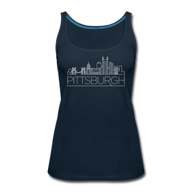 Pittsburgh, Pennsylvania Women’s Tank Top - Skyline Women’s Pittsburgh Tank Top - deep navy