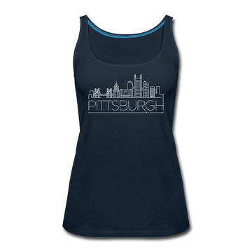 Pittsburgh, Pennsylvania Women’s Tank Top - Skyline Women’s Pittsburgh Tank Top - deep navy