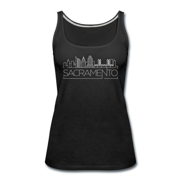 Sacramento, California Women’s Tank Top - Skyline Women’s Sacramento Tank Top - black