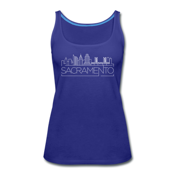 Sacramento, California Women’s Tank Top - Skyline Women’s Sacramento Tank Top - royal blue