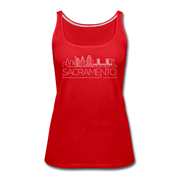 Sacramento, California Women’s Tank Top - Skyline Women’s Sacramento Tank Top - red