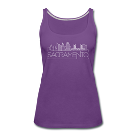 Sacramento, California Women’s Tank Top - Skyline Women’s Sacramento Tank Top - purple