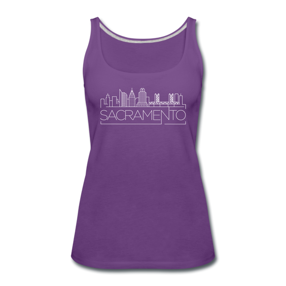 Sacramento, California Women’s Tank Top - Skyline Women’s Sacramento Tank Top - purple