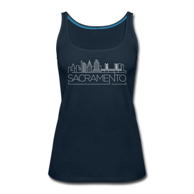 Sacramento, California Women’s Tank Top - Skyline Women’s Sacramento Tank Top - deep navy