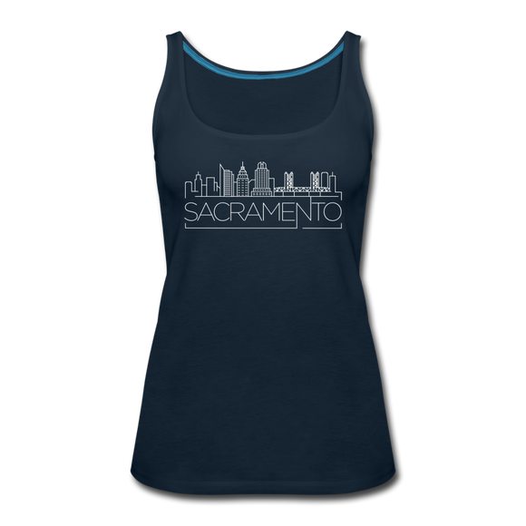 Sacramento, California Women’s Tank Top - Skyline Women’s Sacramento Tank Top - deep navy