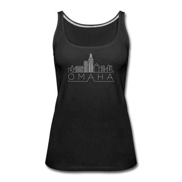 Omaha, Nebraska Women’s Tank Top - Skyline Women’s Omaha Tank Top - black