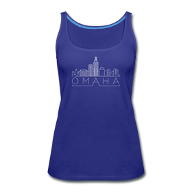 Omaha, Nebraska Women’s Tank Top - Skyline Women’s Omaha Tank Top - royal blue