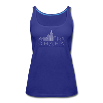 Omaha, Nebraska Women’s Tank Top - Skyline Women’s Omaha Tank Top - royal blue